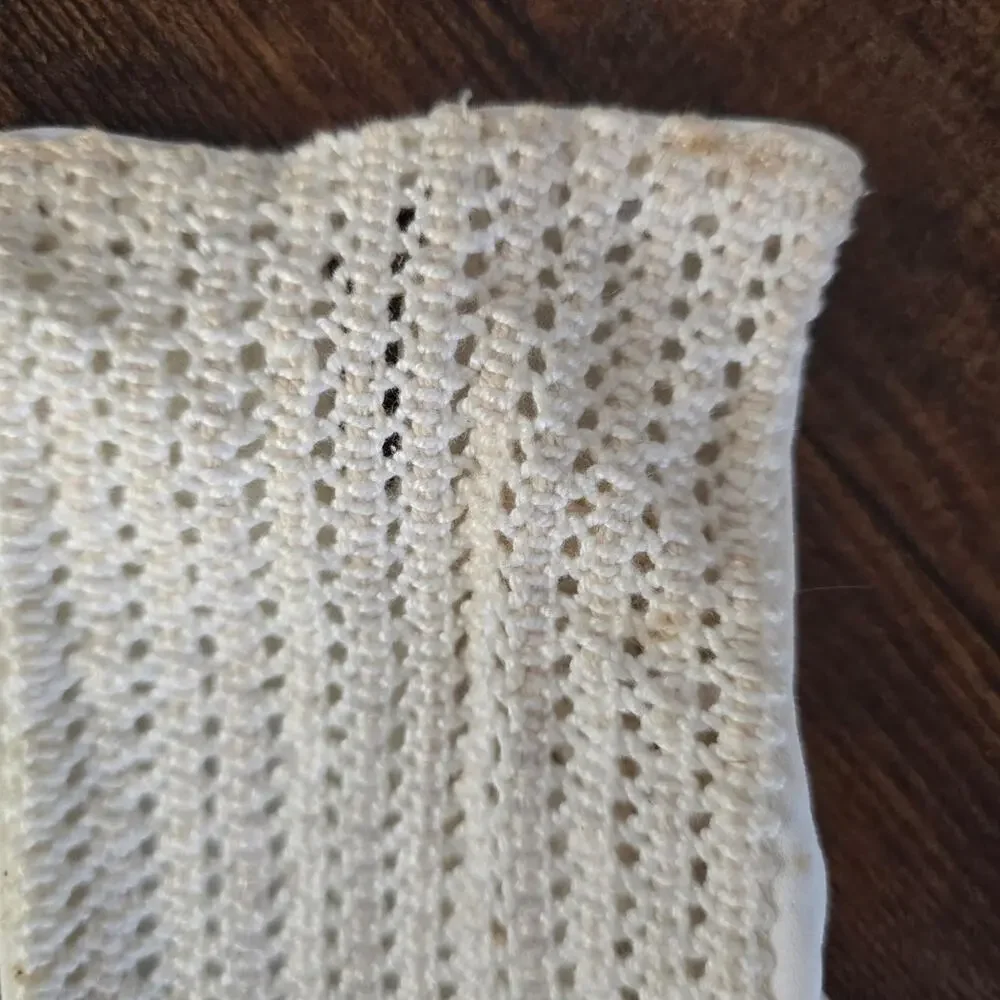 Vintage half lace and half lined gloves. Small spot on glove